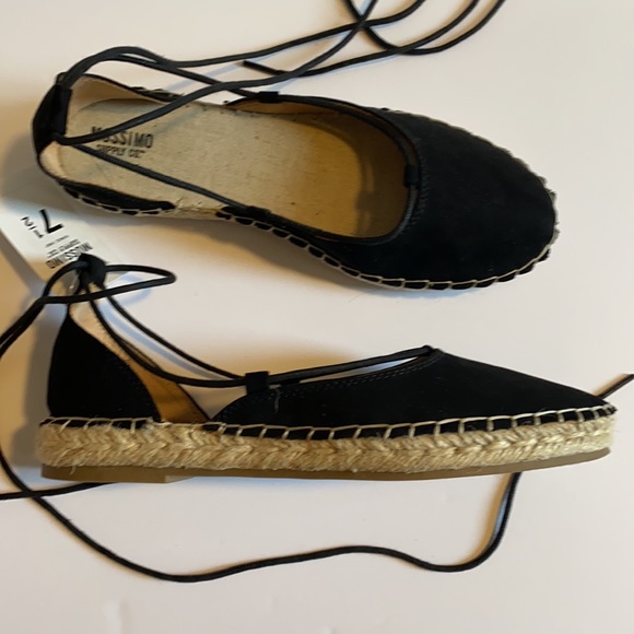 ✨BRAND NEW✨ MOSSIMO BLACK ESPADRILLE WITH ANKLE LACES - Picture 4 of 13